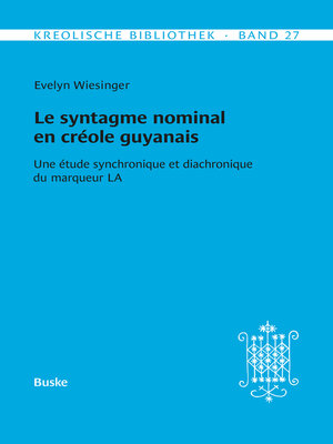 cover image of Le syntagme nominal en créole guyanais